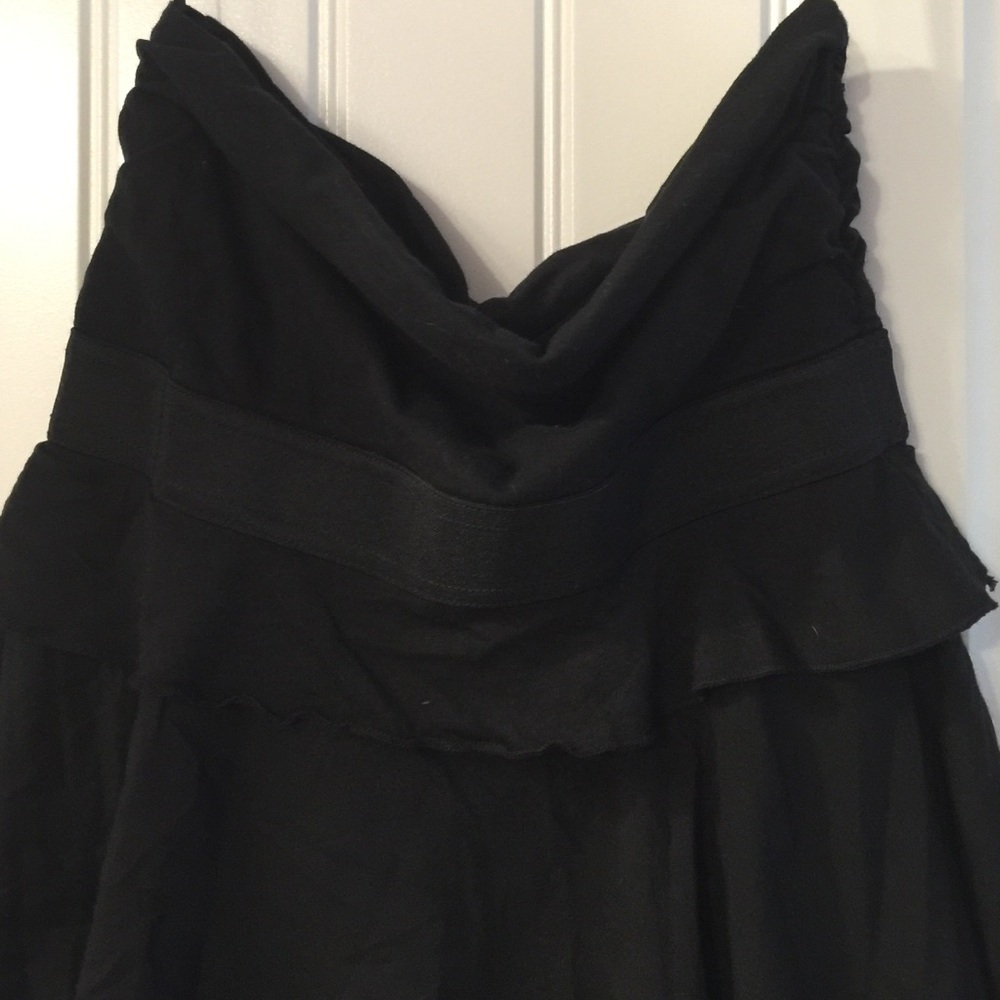 Express Ruffled Strapless Black Tunic S - Picture 3 of 4